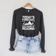Reading Art For Men Women Bookworm Reading Book Lovers Raglan Sleeve Sweatshirt Dark Grey Heather