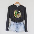 Reading Astronaut & Alien Reading Bookworm Reader Raglan Sleeve Sweatshirt Dark Grey Heather