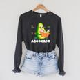 Reading Avocado Book School Librarian Abookado Raglan Sleeve Sweatshirt Dark Grey Heather