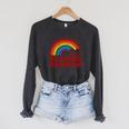 Reading Book Rainbow Literacy Learning Premium Tri-Blend Raglan Sleeve Sweatshirt Dark Grey Heather