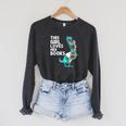 Reading Books For Girl Kids Bookworm Story Reader Raglan Sleeve Sweatshirt Dark Grey Heather
