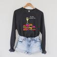 Reading Books Librarian Reader Nerd It's Fine Teacher School Raglan Sleeve Sweatshirt Dark Grey Heather