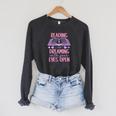 Reading Is Dreaming With Your Eyes Open Cute Quote Books Premium Tri-Blend Raglan Sleeve Sweatshirt Dark Grey Heather