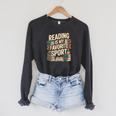 Reading Is My Favorite Sport Book Lover Reader Raglan Sleeve Sweatshirt Dark Grey Heather Reading Is My Favorite Sport Book Lover Reader Raglan Sleeve Sweatshirt Dark Grey Heather