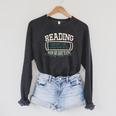Reading Gives Us I Reading Libraries And Book Lovers Raglan Sleeve Sweatshirt Dark Grey Heather