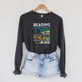 Reading Gives Us Someplace To Go Book Lover Teacher Bookworm Men Women Kids Raglan Sleeve Sweatshirt Dark Grey Heather Reading Gives Us Someplace To Go Book Lover Teacher Bookworm Men Women Kids Raglan Sleeve Sweatshirt Dark Grey Heather