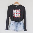 Reading Is My Jam Preppy Stawberry Bookworm Book Lover Nerd Raglan Sleeve Sweatshirt Dark Grey Heather
