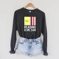 Reading Is My Jam Quote Teachers And Books Lovers For Men Women Kids Raglan Sleeve Sweatshirt Dark Grey Heather