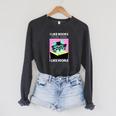 Reading Kitty I Like Books Raglan Sleeve Sweatshirt Dark Grey Heather Reading Kitty I Like Books Raglan Sleeve Sweatshirt Dark Grey Heather