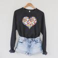 Reading Library Books Lover Heart Librarian Awesome Cute Raglan Sleeve Sweatshirt Dark Grey Heather