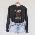 Reading Makes Me Feel Less Murdery Book Dragon Raglan Sleeve Sweatshirt Dark Grey Heather