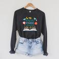 Reading Powers Imagination Books Bibliophile Teacher Men Women Kids Raglan Sleeve Sweatshirt Dark Grey Heather
