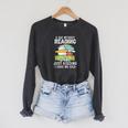 Reading Reader Bookworm Saying Reading Books Lover Raglan Sleeve Sweatshirt Dark Grey Heather