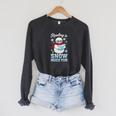 Reading Is Snow Much Fun Book Lover Winter Snowman Humor Raglan Sleeve Sweatshirt Dark Grey Heather