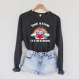 Reading Unicorn Take A Look It's In A Book Retro Rainbow Raglan Sleeve Sweatshirt Dark Grey Heather