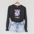 Reading Is Out Of This World Astronaut Space Book Lover Raglan Sleeve Sweatshirt Dark Grey Heather