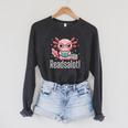 Readsalotl Axolotl Reading Cute Book Lover Bookworm Premium Tri-Blend Raglan Sleeve Sweatshirt Dark Grey Heather