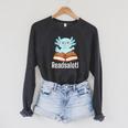 Readsalotl Axolotl Reading Cute Book Lover Bookworm Raglan Sleeve Sweatshirt Dark Grey Heather