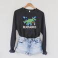 Readsaurus Reader Book Tyrannosaurus T-Rex Dinosaur Jurassic Raglan Sleeve Sweatshirt Dark Grey Heather
