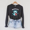 Readsolotl Amphibian Read Book Herpetologist Cute Axolotl Raglan Sleeve Sweatshirt Dark Grey Heather