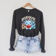 Readsolotl Axolotl Axolotl Lover Kawaii Reading Book Raglan Sleeve Sweatshirt Dark Grey Heather