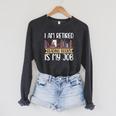 I Am Retired Reading Books Is My Job Raglan Sleeve Sweatshirt Dark Grey Heather I Am Retired Reading Books Is My Job Raglan Sleeve Sweatshirt Dark Grey Heather