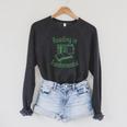Retro Book Club Reading Is Fundamental Readers Raglan Sleeve Sweatshirt Dark Grey Heather