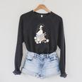 Retro Book SLP Goose On The Loose Speech Language Pathology Raglan Sleeve Sweatshirt Dark Grey Heather