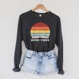 Retro Book Vibes Rainbow For Reading Lovers Vintage Raglan Sleeve Sweatshirt Dark Grey Heather Retro Book Vibes Rainbow For Reading Lovers Vintage Raglan Sleeve Sweatshirt Dark Grey Heather
