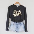 Retro Book Worm Reading For Book Lovers Raglan Sleeve Sweatshirt Dark Grey Heather Retro Book Worm Reading For Book Lovers Raglan Sleeve Sweatshirt Dark Grey Heather