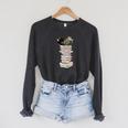 Robin Owl Bird Birds With Books Birdlover Animal Raglan Sleeve Sweatshirt Dark Grey Heather
