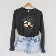 I RUN ON HOT TEA & BOOKS Reader Reading Meme ON BACK Raglan Sleeve Sweatshirt Dark Grey Heather