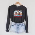 San Francisco Cat Golden Gate Bridge Book Lover Premium Tri-Blend Raglan Sleeve Sweatshirt Dark Grey Heather