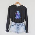 Scary Reading Book Lovers Halloween Costume Pastel Ghost Raglan Sleeve Sweatshirt Dark Grey Heather