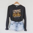 School Librarian Taught Students Love Books Impact Book Raglan Sleeve Sweatshirt Dark Grey Heather