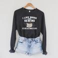 Sew I Like Books And Sewing And Maybe 3 People Raglan Sleeve Sweatshirt Dark Grey Heather Sew I Like Books And Sewing And Maybe 3 People Raglan Sleeve Sweatshirt Dark Grey Heather