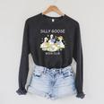 Silly Goose-Book Club Goose Reader Lover Bookish Raglan Sleeve Sweatshirt Dark Grey Heather