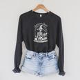 Skeleton Reading Book Club Just One More Chapter Crew Raglan Sleeve Sweatshirt Dark Grey Heather