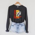 Skeleton Reads a Book Anti Social Book Club Raglan Sleeve Sweatshirt Dark Grey Heather