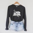 Sleepy Puppy On Open Book With Coffee For Readers Premium Tri-Blend Raglan Sleeve Sweatshirt Dark Grey Heather