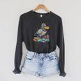 Smart Pigeon Sitting On Book Stack Raglan Sleeve Sweatshirt Dark Grey Heather Smart Pigeon Sitting On Book Stack Raglan Sleeve Sweatshirt Dark Grey Heather