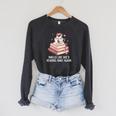 Smells Like She's Reading Smut Again Smutty Books And Coffee Premium Tri-Blend Raglan Sleeve Sweatshirt Dark Grey Heather