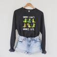 Sorry Can't Books Bye Dinosaur Librarian Bookworm Teacher Raglan Sleeve Sweatshirt Dark Grey Heather