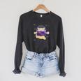 Space Cat Reading Book And Tea Space Cat Raglan Sleeve Sweatshirt Dark Grey Heather Space Cat Reading Book And Tea Space Cat Raglan Sleeve Sweatshirt Dark Grey Heather