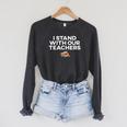 I Stand With Our Teachers Stand Against Book Banning Support Men Women Kids Raglan Sleeve Sweatshirt Dark Grey Heather I Stand With Our Teachers Stand Against Book Banning Support Men Women Kids Raglan Sleeve Sweatshirt Dark Grey Heather