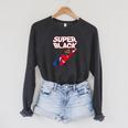 Superhero Pride Comic Book Lover African American Dad Raglan Sleeve Sweatshirt Dark Grey Heather