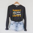 Support Your Local Library Book Reading Raglan Sleeve Sweatshirt Dark Grey Heather Support Your Local Library Book Reading Raglan Sleeve Sweatshirt Dark Grey Heather