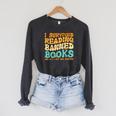 I Survived Reading Banned Books Read Librarian Men Women Raglan Sleeve Sweatshirt Dark Grey Heather