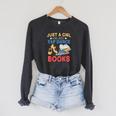 Tap Dancer Girl Who Loves Tap Dance & Books Raglan Sleeve Sweatshirt Dark Grey Heather