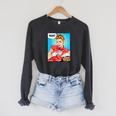 Tea Pop Art Comic Book Cartoon Tea Party Tea Lover Drinking Raglan Sleeve Sweatshirt Dark Grey Heather
